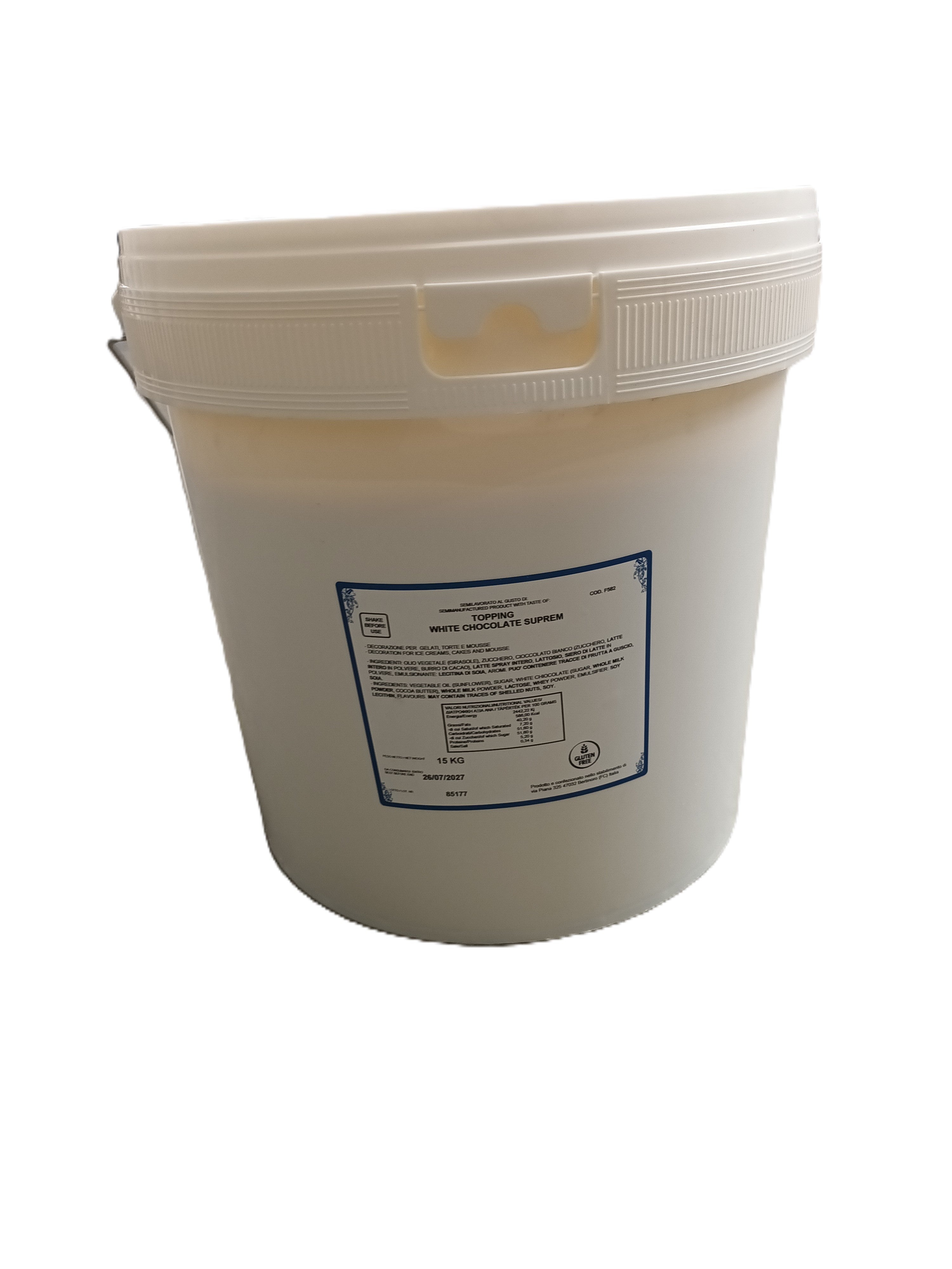 15KG WHITE CHOC TOPPING SAUCE F582